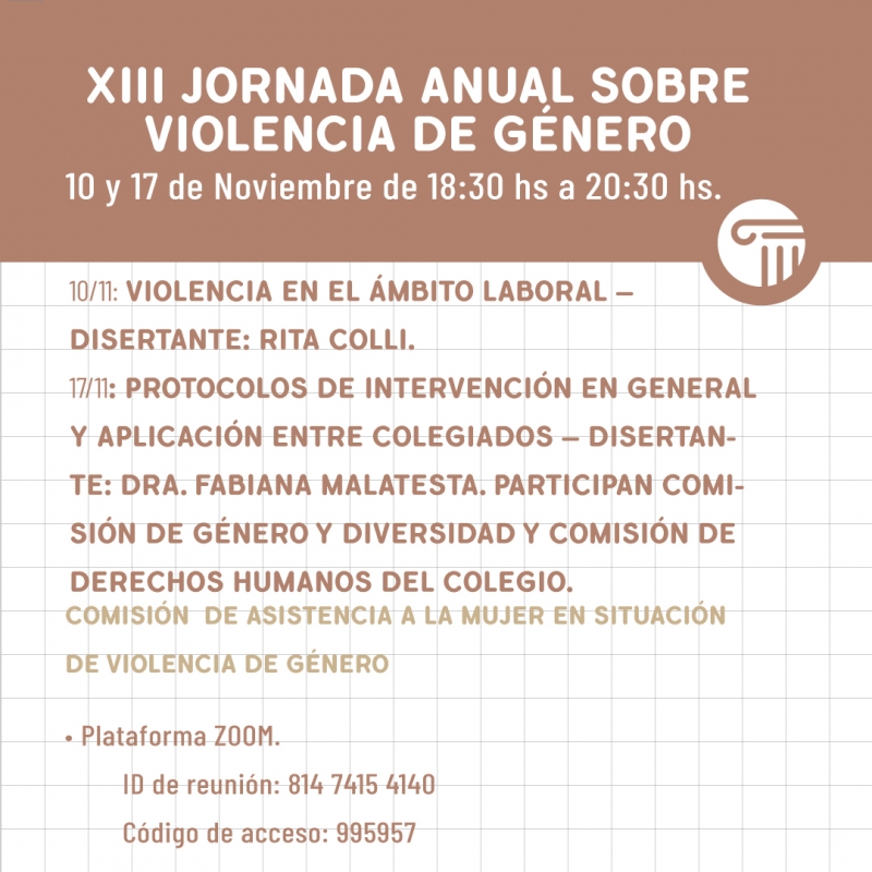XIII Jornada Anual sobre Violencia de Género